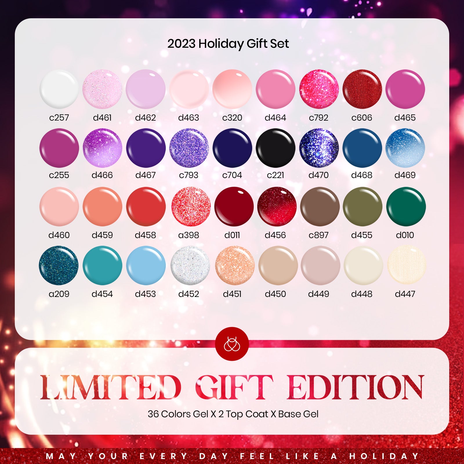 Holiday Party - 36 Colors Gel Nail Polish Christmas Gift Set
