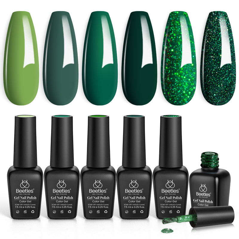 Avocados in Emerald Canopy Winter Nails|  6 Colors Gel Polish Set