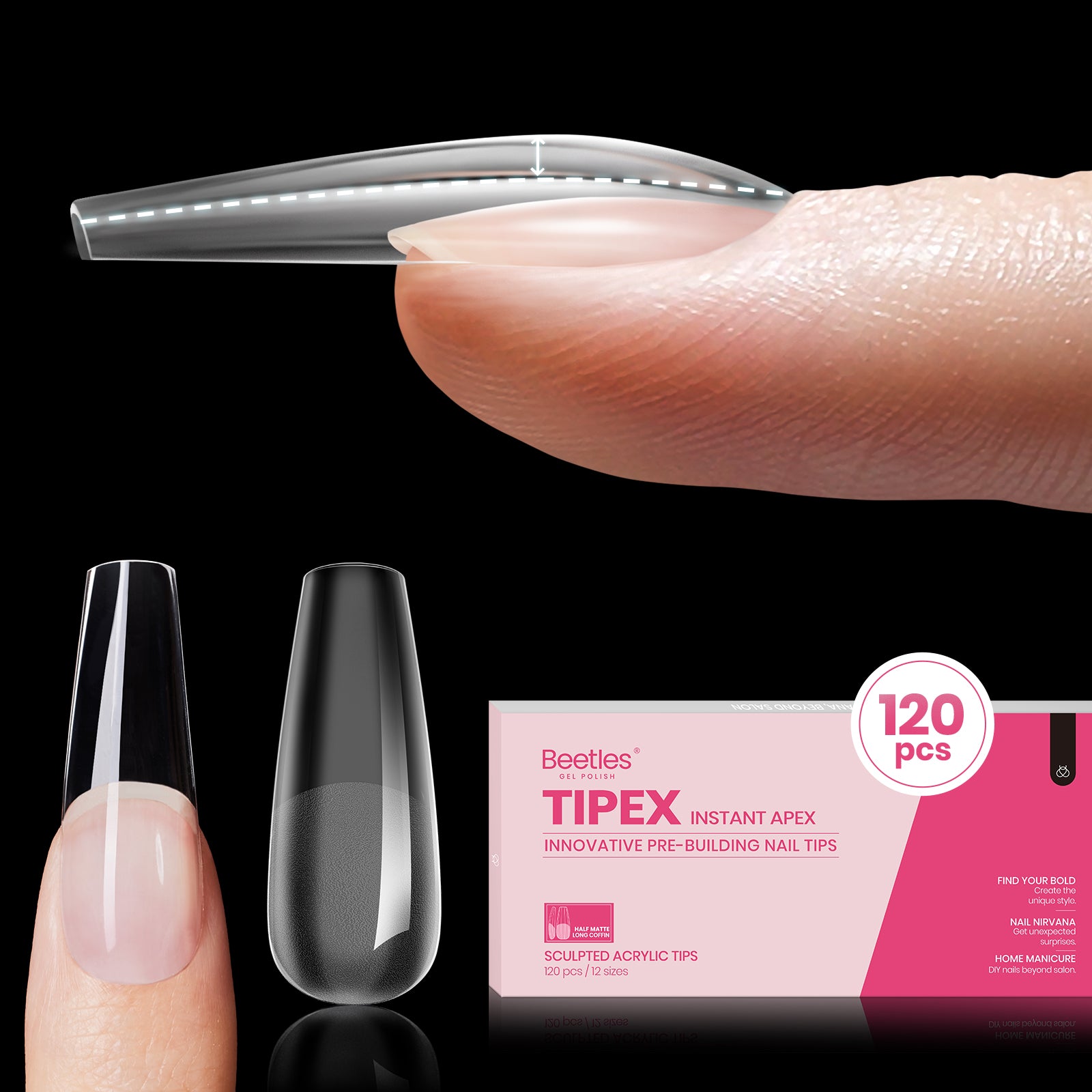 Pre etched & Pre sculpted Strong Acrylic Nail Tips 120pcs
