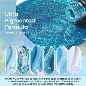 Blue Lakeside - Summer Nails 6 Colors Gel Polish Set