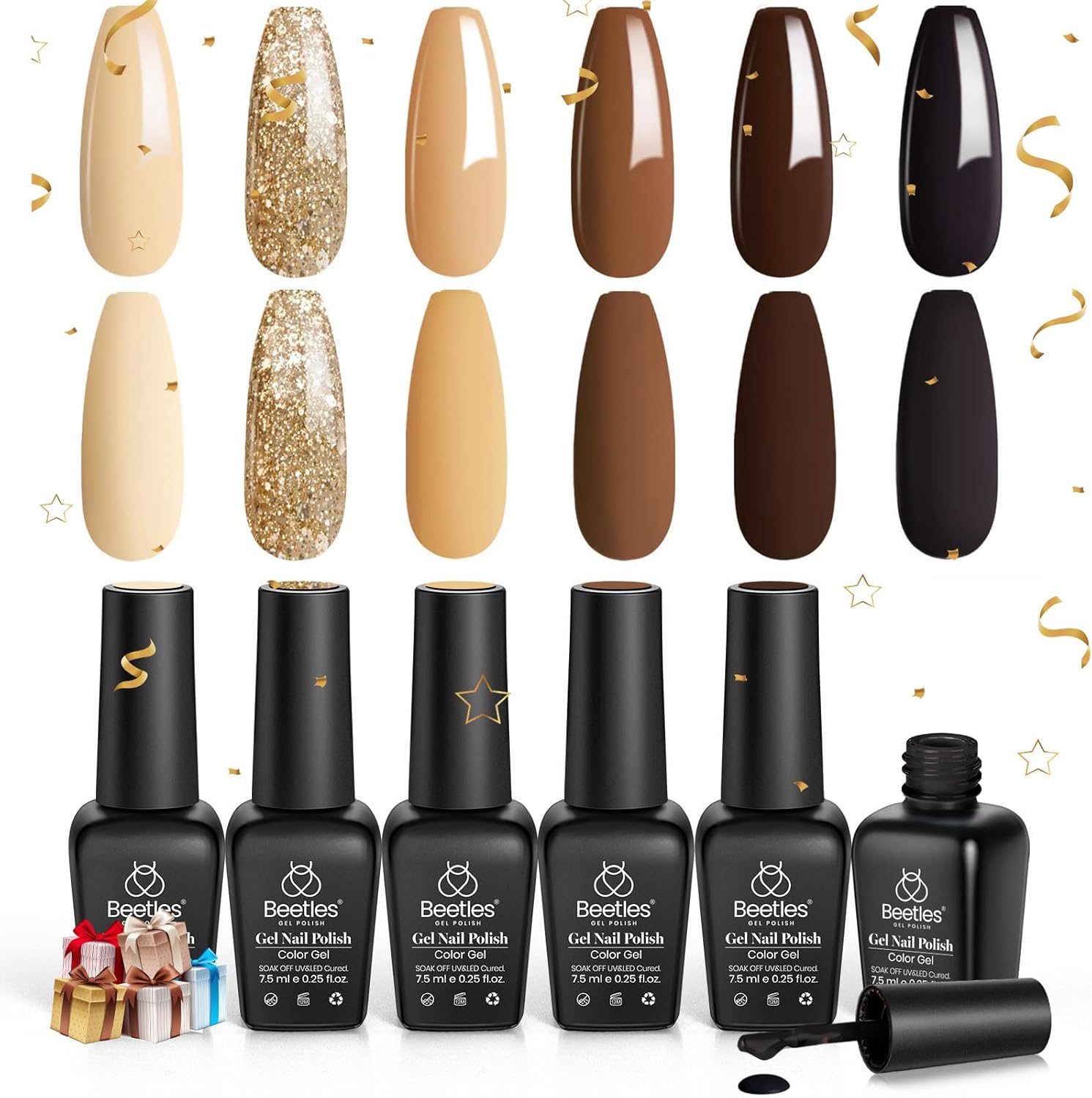 Roasted Chestnuts 6 Colors Gel Polish Set Autumn Winter Nails