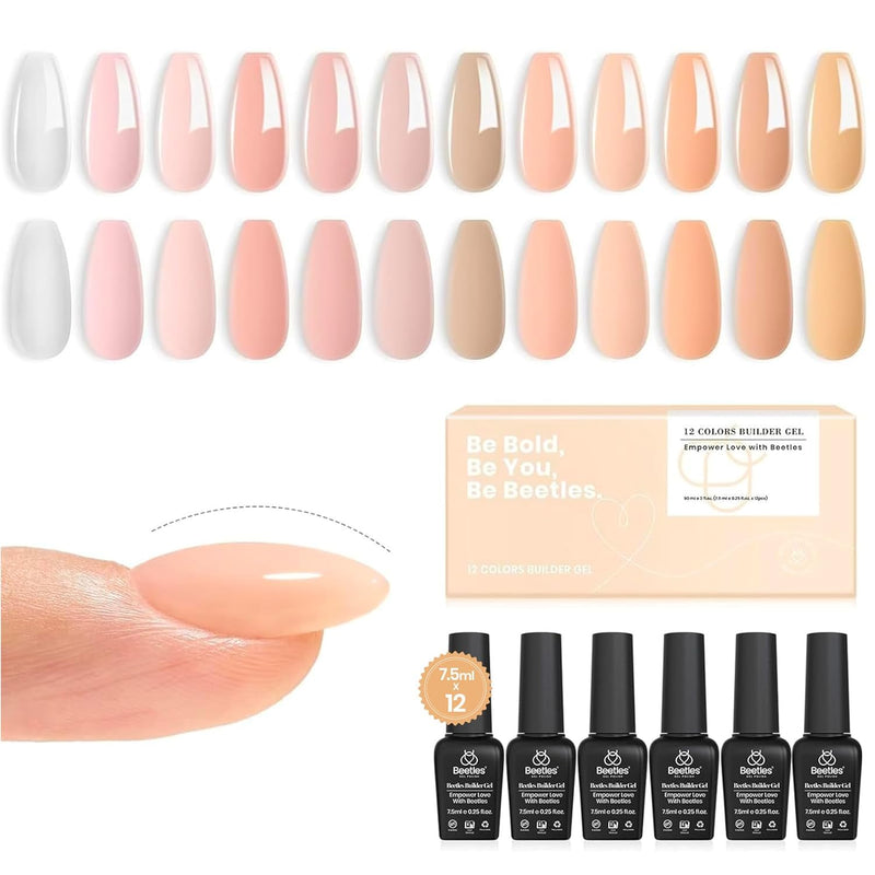 Price Reduced by £34, Limited Time Offer-Builder Nail Gel 12 Colors Set- 7.5ml/Each