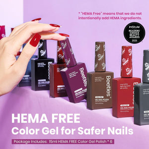 Beetles Midnight Elegance Nails  Hema Free Gel  Polish Set - Colorful Bottle 6 Color Each 15ml