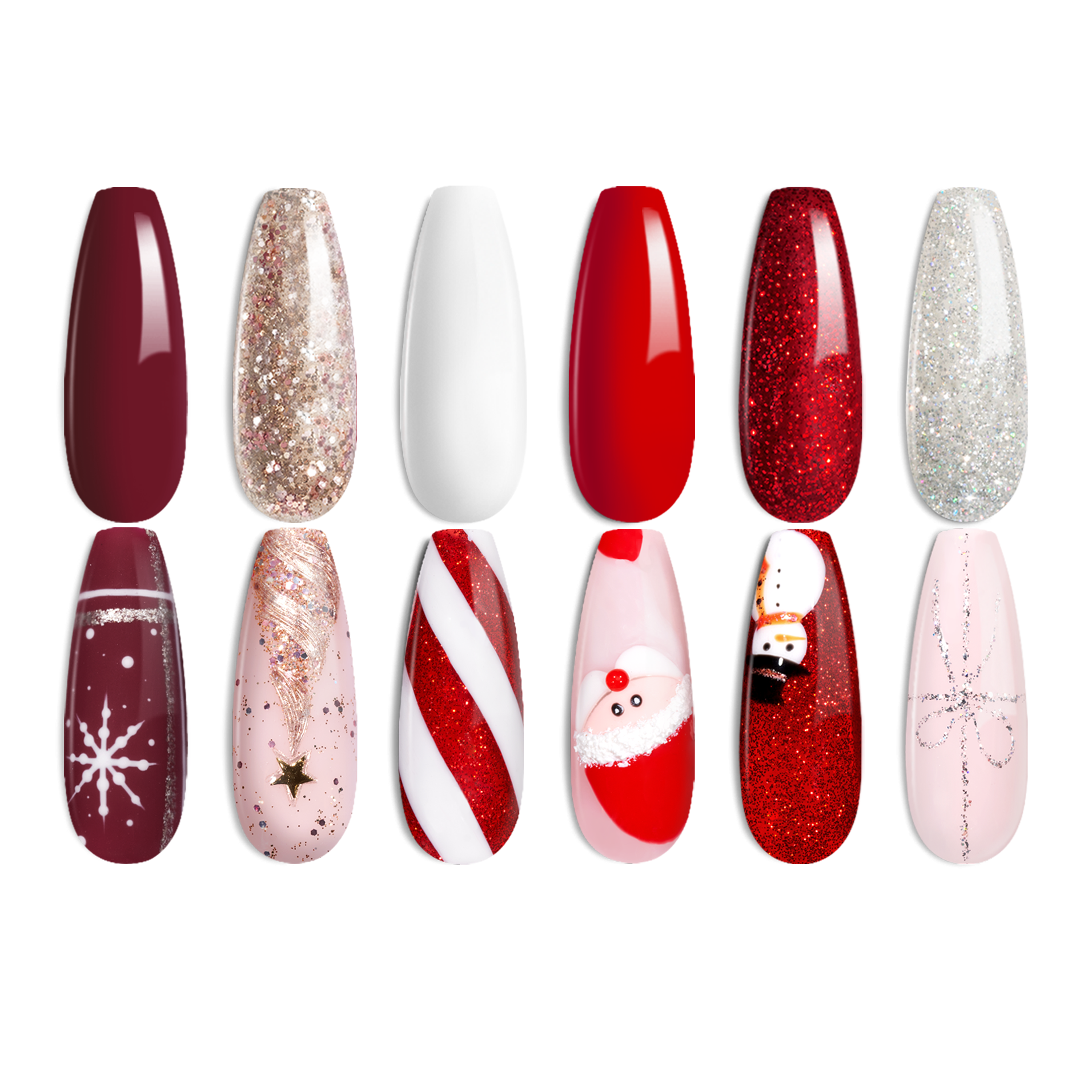 Candy Cane 6 Colors HEMA FREE Gel Polish Set Autumn Winter Nails