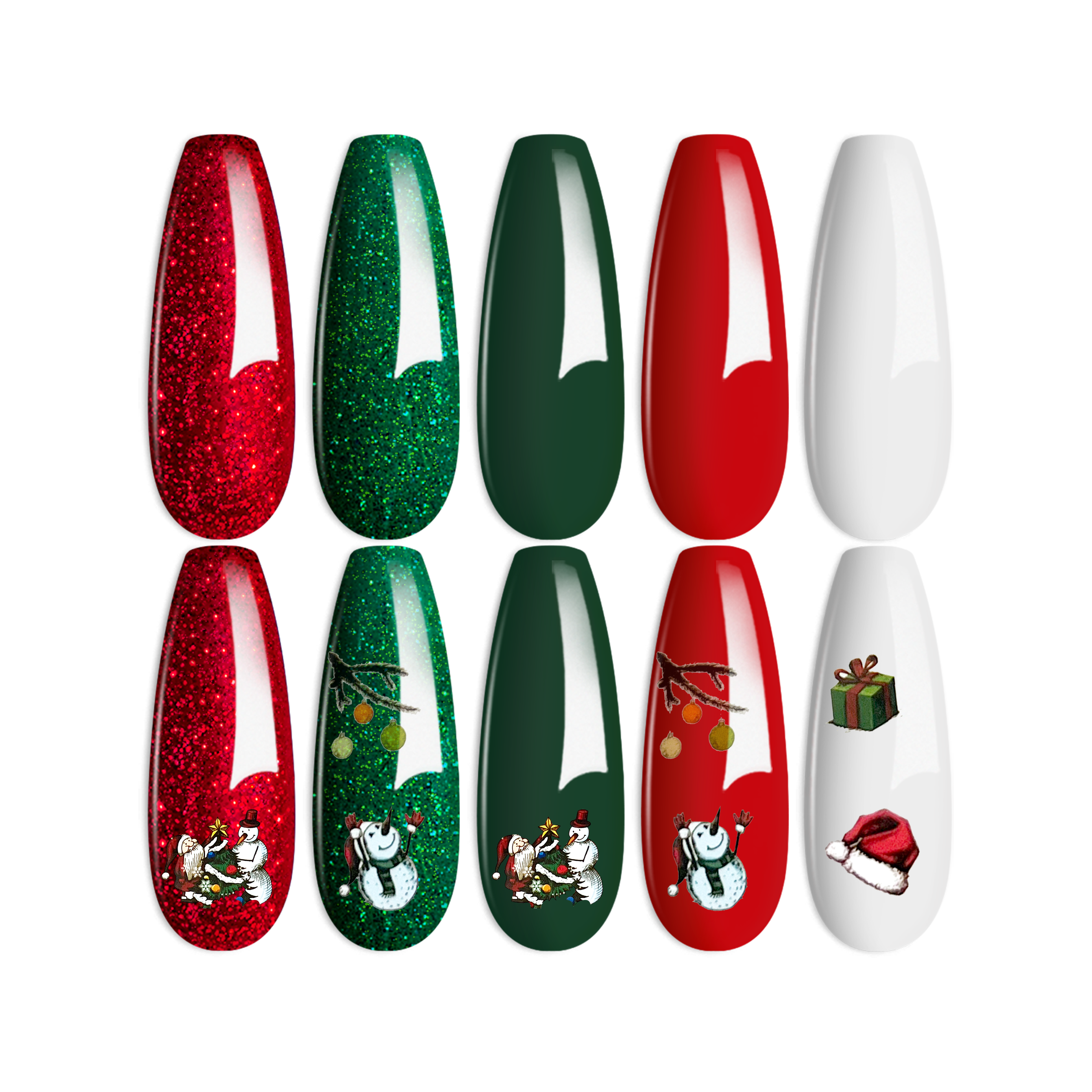 Nails Gel Nail Polish Set 5 Colors Sparkle Green Gel Polish Kit Christmas Nails