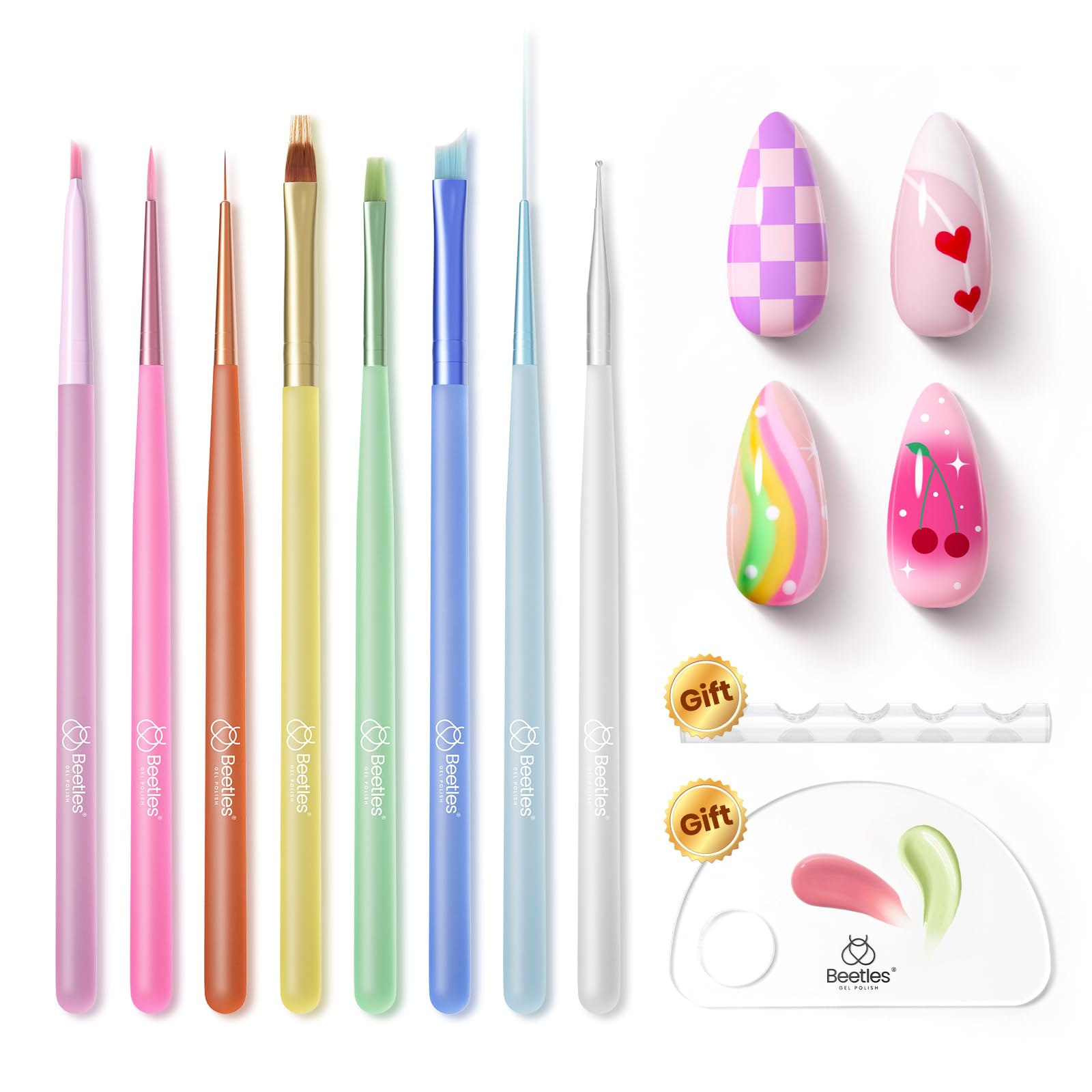 Nail Art Brushes Set Gel Polish 8 Pcs Nail Art