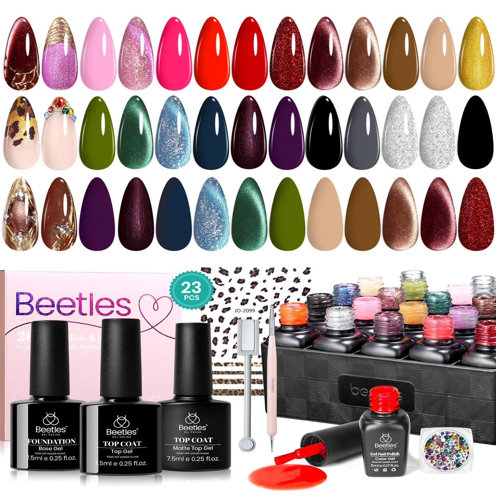 Mob Wife Autumn Winter Nails 20 Gel Colors Set Top Base Coat