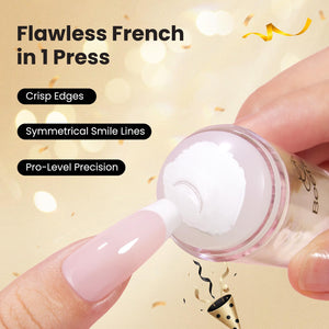 Beetles Nail Stamp 3Pcs Silicone French Tip Nail Stamp Kit