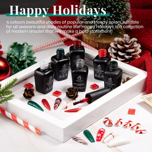 Beetles Nails  Gel Nail Polish Set- 5 Colors Sparkle Red Green Gel Polish Kit