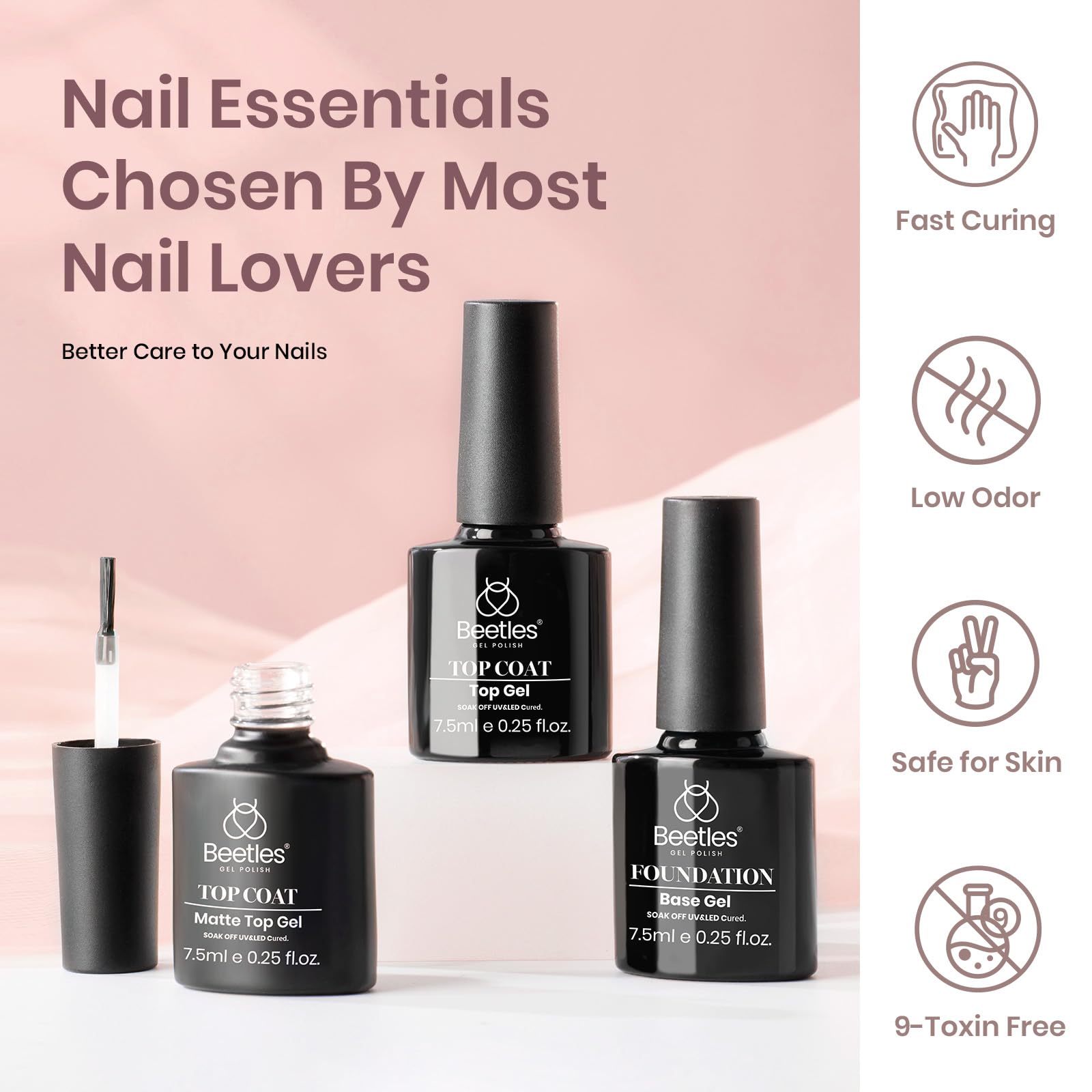 Beetles gel nailpolish kit with nails & buffers & popular files- see pics