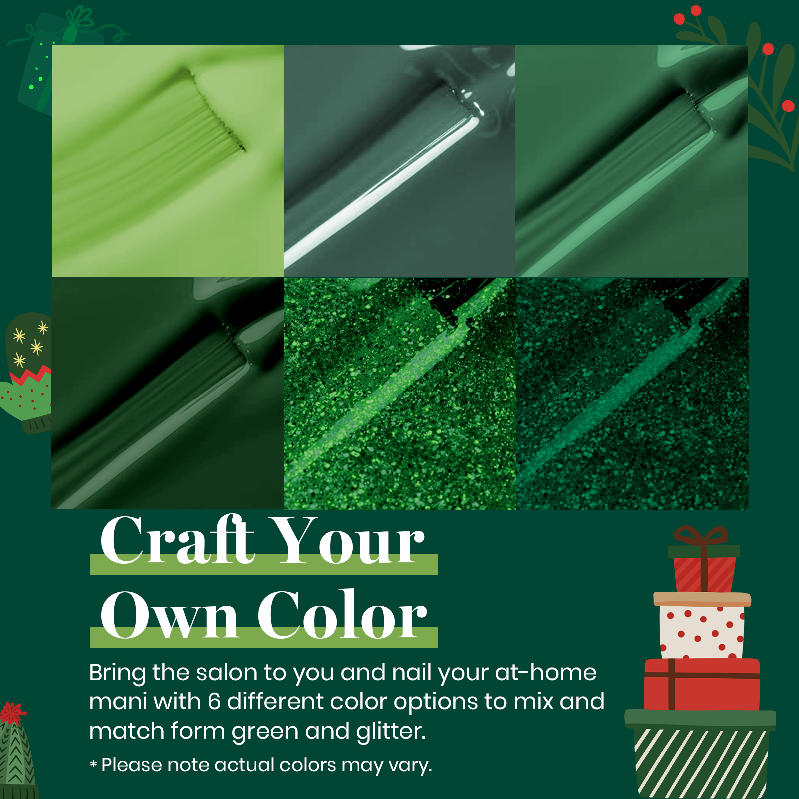 Green Teel | Gel Polish 6 Colors Set