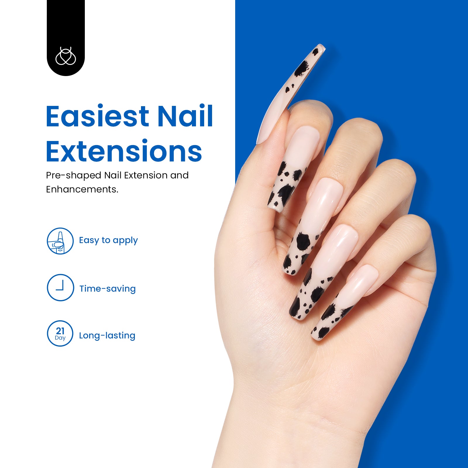 Coffin XX Long Half Cover ABS Material Pre-shaped Clear Nail Tips-500pcs#001