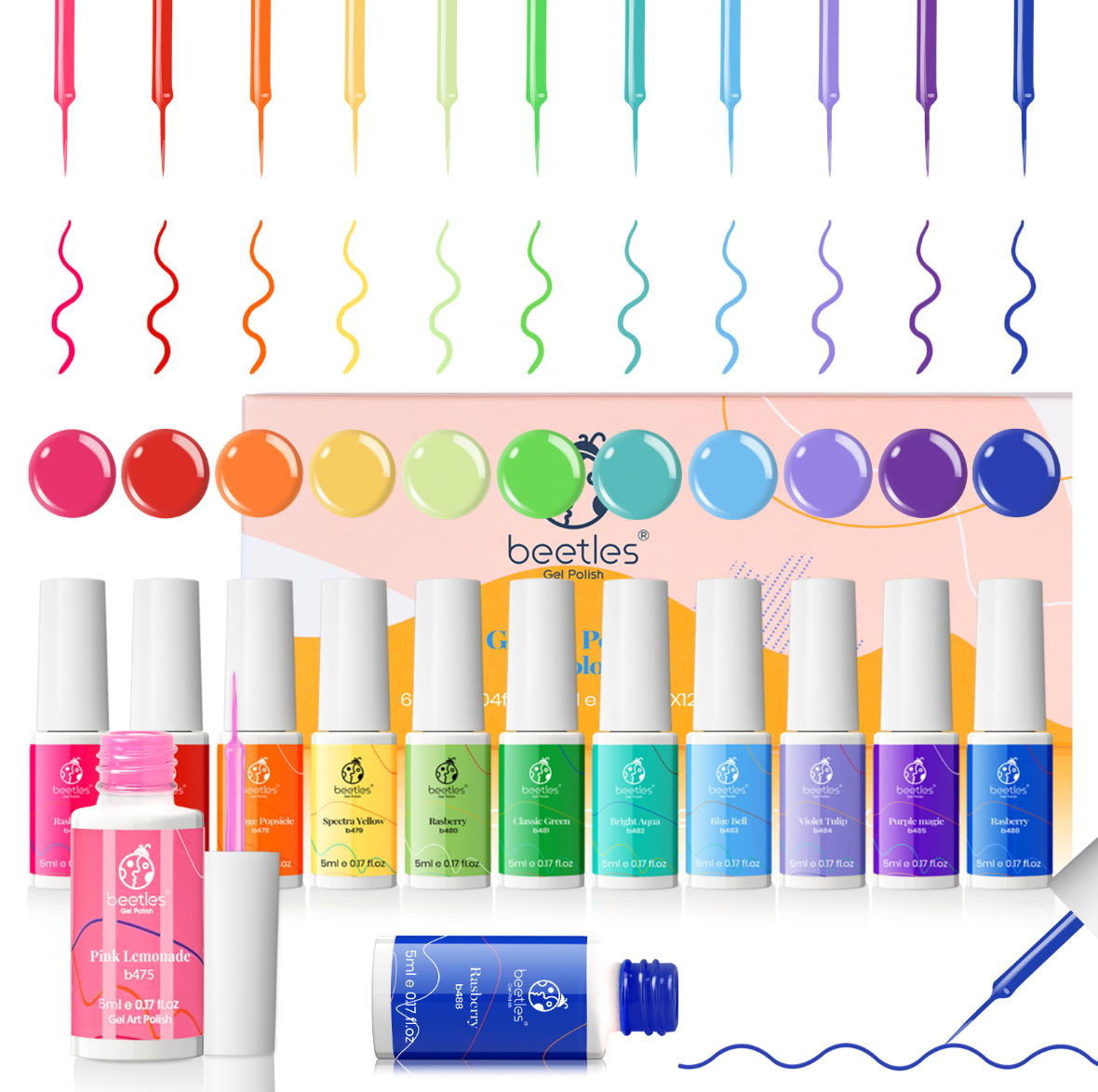 Nails Gel Liner 12 Colors Set