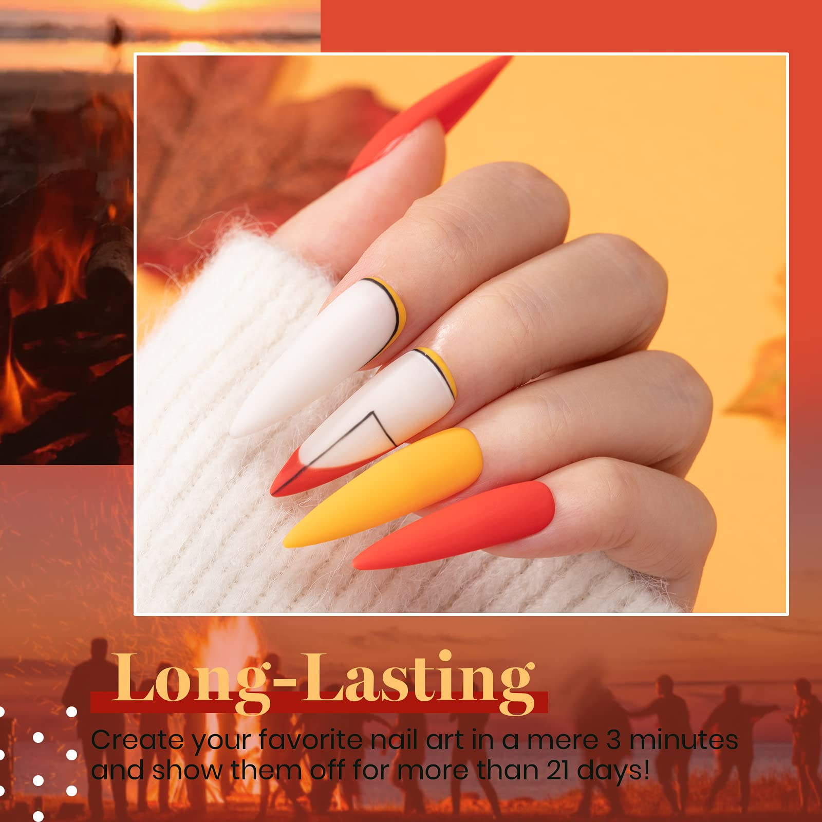 Cozy Campfire - 20 Gel Colors Set with Top and Base Coat (5ml/Each)