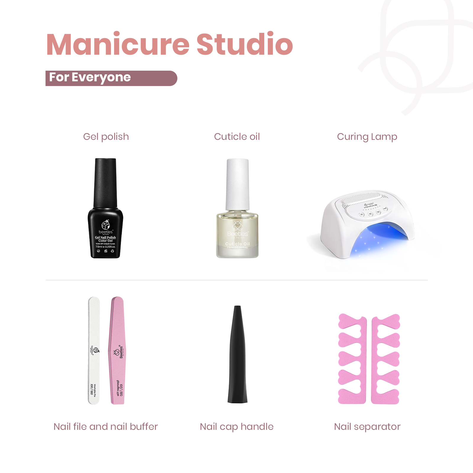 All-in-one Nail Starter Kit Gel Manicure Gift Box with 6 Shades#025