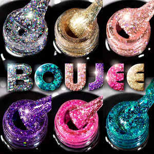 Boujee Multicolored Glitter | 6 Colors Gel Polish Set