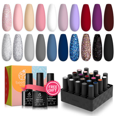 Modern Muse - 20 Gel Colors Set with Top and Base Coat (5ml/Each)