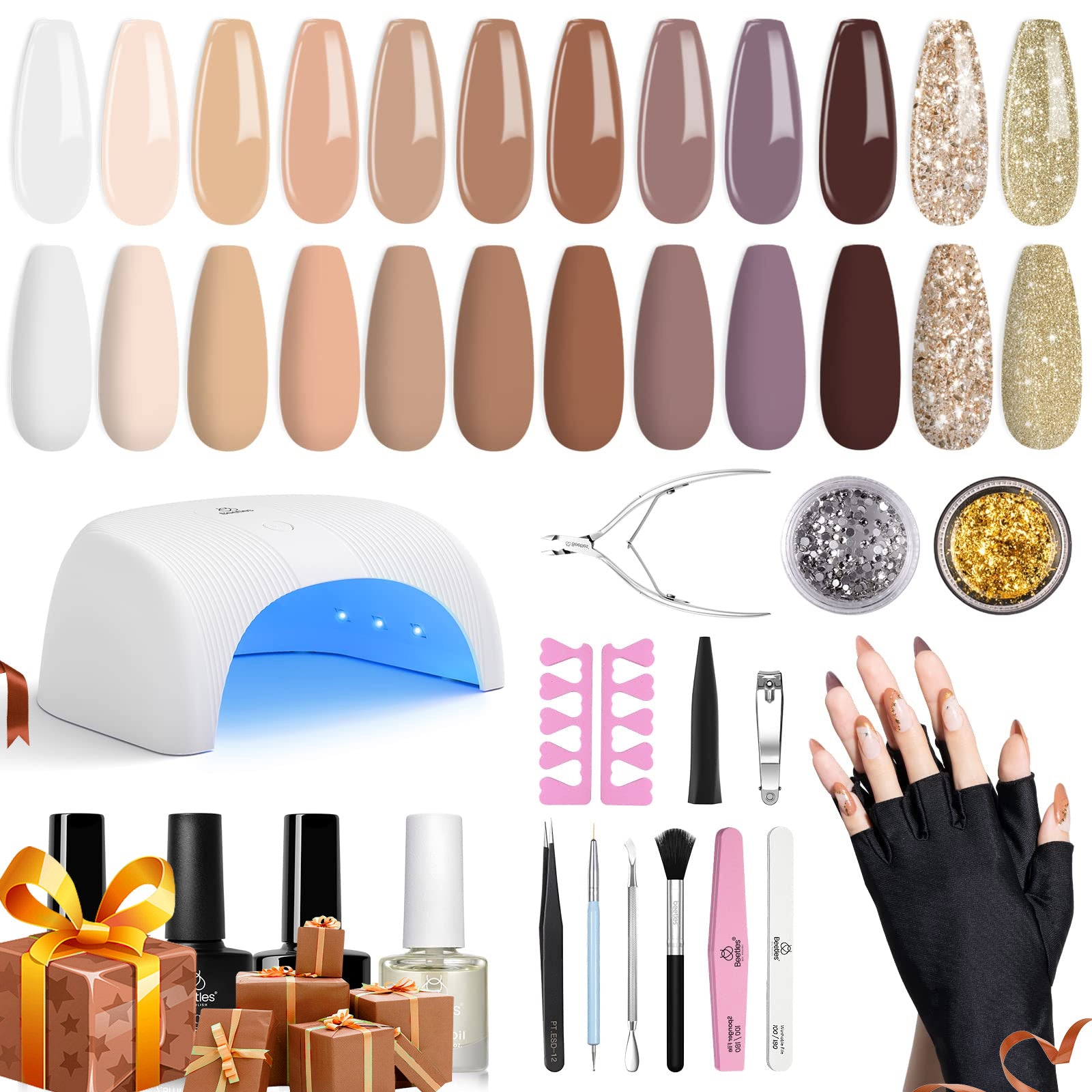 All-in-one Nail Manicure Starter Kit with 12 Color Gel #096