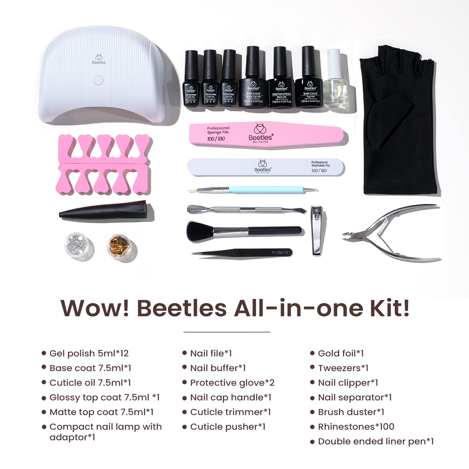 All-in-one Nail Manicure Starter Kit with 12 Color Gel #096