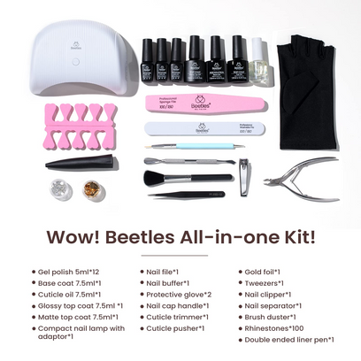 All-in-one Nail Manicure Starter Kit with 12 Color Gel #096