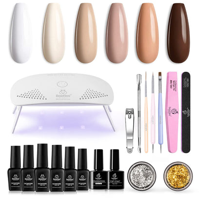 All-in-one Nail Manicure Portable Starter Kit with 6 Color Gel #071
