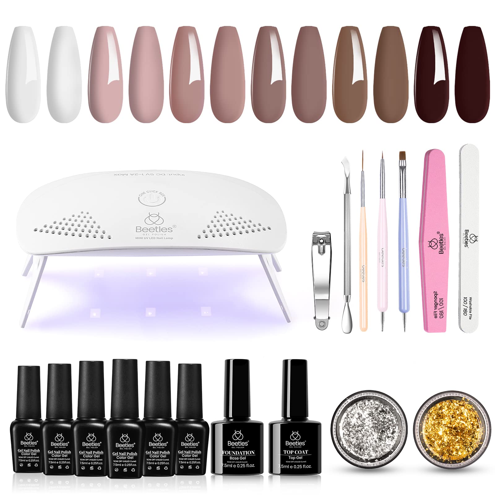 All-in-one Nail Manicure Portable Starter Kit with 6 Color Gel #068