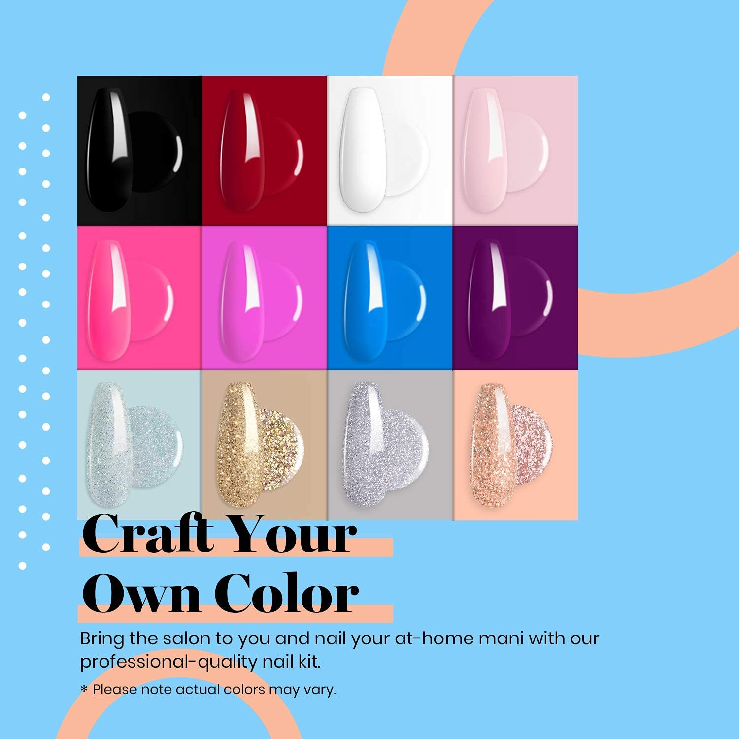 All-in-one Nail Manicure Starter Kit with 12 Color Gel #021