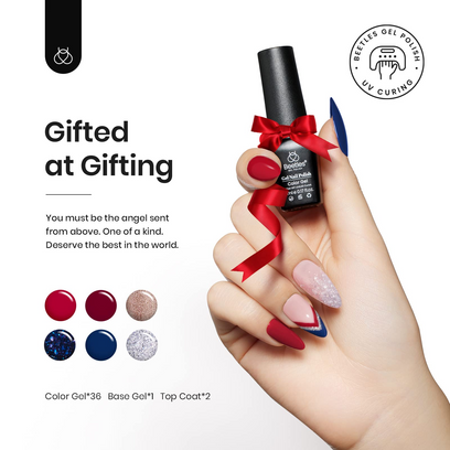 Gift For Her | 36 Nail Gel Polish Colors with Base Top Coat and Gift Box- 5ml/Each Gel Colors