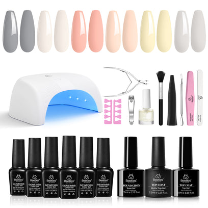 All-in-one Nail Starter Kit Gel Manicure Gift Box with 6 Shades#092